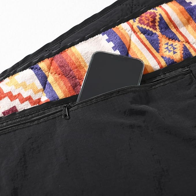 HORIMOTE HOME Outdoor Waterproof Camping Blanket, Extra Thick Flannel Fleece Warm for Cold Weather, Windproof Aztec Blankets Foldable for Stadium Picnic Dog Pet Car(Iowa)