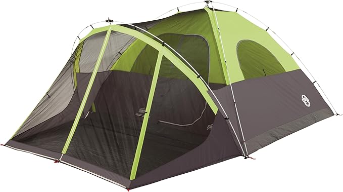 Coleman Steel Creek 6-Person Tent with Screened Porch & Integrated Rainfly, Weatherproof Tent with Screen Room Sets Up in Minutes, Fits Queen-Size Airbed