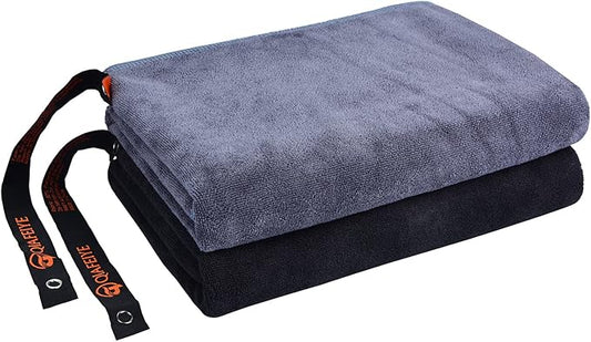 Gym Towels for Men Women Microfiber 20inch X 40inch Cycling Workout Sweat Towel Set Quick Dry Exercise Sports Travel Towel Fast Drying 2-Pack, Black+Grey