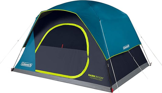 Coleman 4-Person Dark Room Skydome Camping Tent, Blue