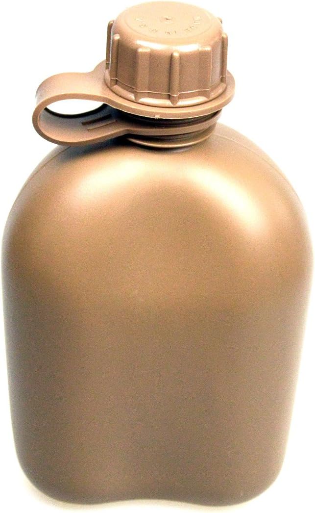 Genuine G.I. 3 Piece 1 Quart Plastic Canteen (Coyote Brown)