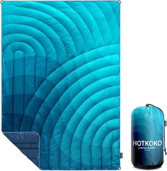 Camping Blanket,Packable Down Alternative Puffy Printed Camping Blanket Lightweight Outdoor Blanket for Camping,Traveling, Stadium, Hiking, Picnics