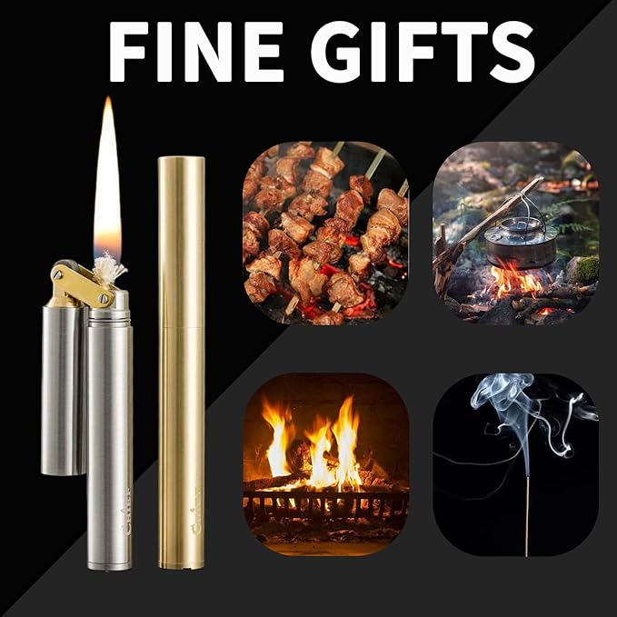 Cool Embossed Design Kerosene Wheel Lighter Refillable Eco-Friendly, Vintage Dazzling & Ultra-Cool, Unique for Men Candles Gift Camping BBQ (No Kerosene) (15#)