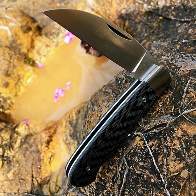 Watchman Brother1506 Blade Knife Carbone Fiber Bone Grips Lock Back Pocket Knife … (carbon fiber)
