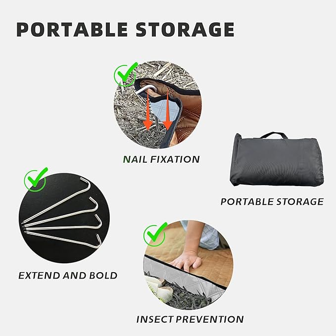 Picnic Blankets,Extra Large Waterproof Foldable,Oversized Waterproof Beach Blanket,Portable Washable Picnic Mat (Khaki 80’’*80'’)