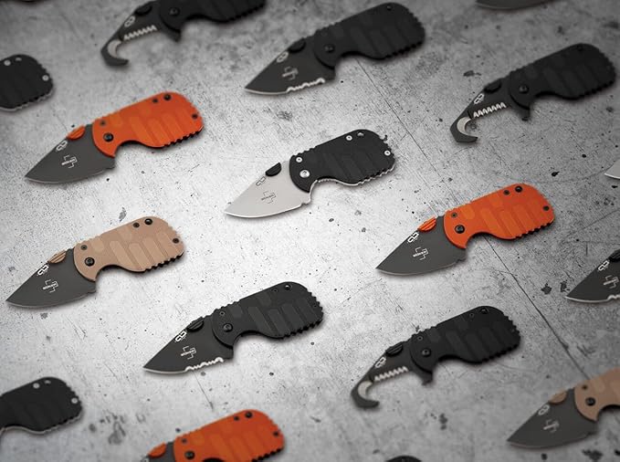 Boker Plus Subcom 2.0-1.69" D2 Steel Blade with Milled Zytel Handle, Designed by Chad Los Banos - 01BO525 (Orange)