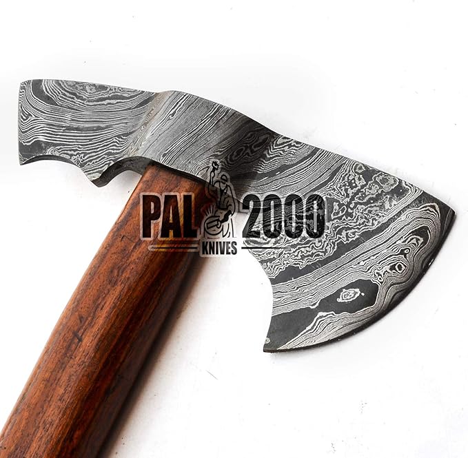 AX-9810 Custom Handmade Viking Hatchet Axe Damascus Steel Bearded Axe Camping Tomahawk Battle Axe with Sheath