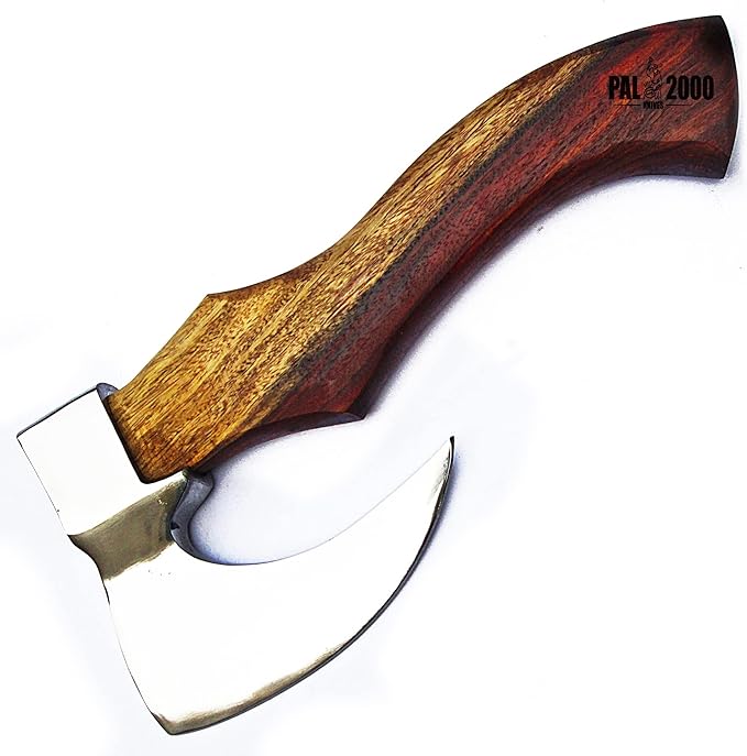 HUN-9974 Custom Handmade Viking Hatchet Axe Carbon Steel Head Bearded Camping Tomahawk Battle Ax with Sheath Ideal Gift for Men