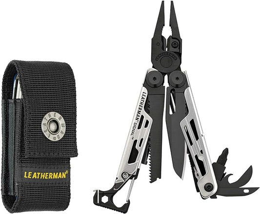 LEATHERMAN, Signal, 19-in-1 Multi-tool for Outdoors, Camping, Hiking, Fishing, Survival, Durable & Lightweight EDC, Made in the USA, Black/Silver