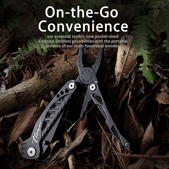 IRAKILIS Series 11-P Pocket Size Multitool with Premium Stainless Steel Short Dagger, Hidden Pliers, Black Luxury Gift Box