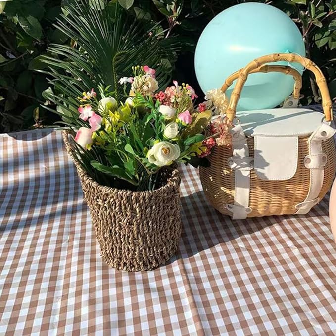 K Y KANGYUN Beach Blanket Outdoor Picnic Blanket Mat 80"x60" Extra Large Waterproof Sand Proof Camping Blanket Lightweight Folding Portable Travel Blanket for Family Park Beach Grass (Brown)