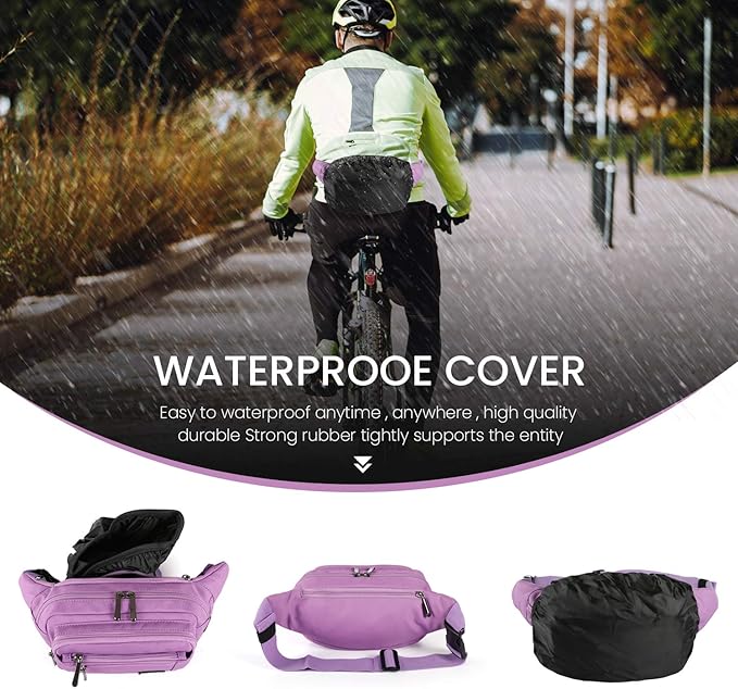 CXWMZY Fanny Packs For Women & Men Waist Pack Hip Bum Bag with Multi-Pockets Large Capacity Waterproof Casual Bum Bag for Disney Traveling Casual Cycling Running Hiking