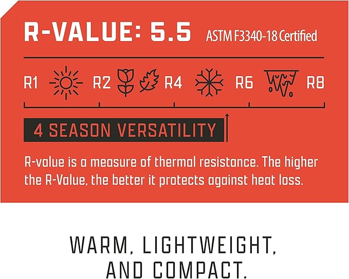 AMPEX Ultra-Light Inflatable Camp Pad | Insulated Air Mattress or Sleeping Pad for Camping, Backpacking, Adults, Kids (Long/Wide Size)