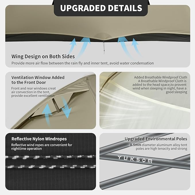 Naturehike Cloud-Up 1 Person Tent, Lightweight Backpacking Tents for One Man, Waterproof Ultralight One Person Tent for Camping Hiking Backpacking