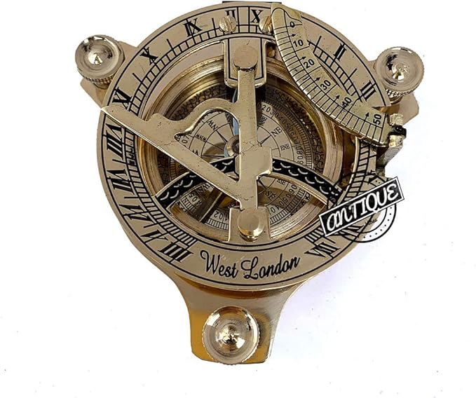 Brass Sundial Compass Maritime Pocket Sun Watch Compass Hiking/Travel/Camping Gifts