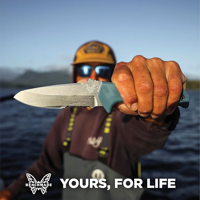 Benchmade - Undercurrent 18040S Outdoor Knife with Depth Blue Santoprene Handle (18040S)