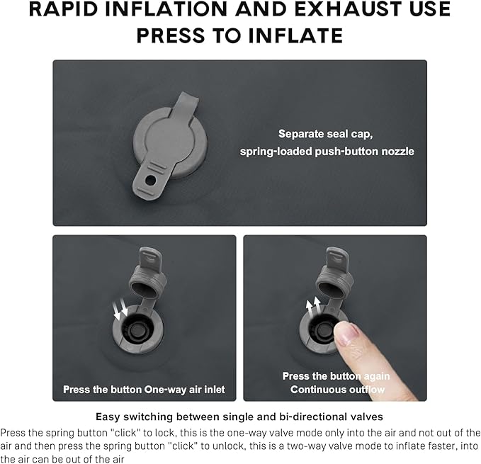 Backpacking Camping Pillow,Ultralight Inflatable Travel Pillow (11.8x16.9in) for Neck Lumbar Support，Ergonomic Lightweight Compact Hiking Blow Up Pillow for Outdoor Beach Airplane Offices