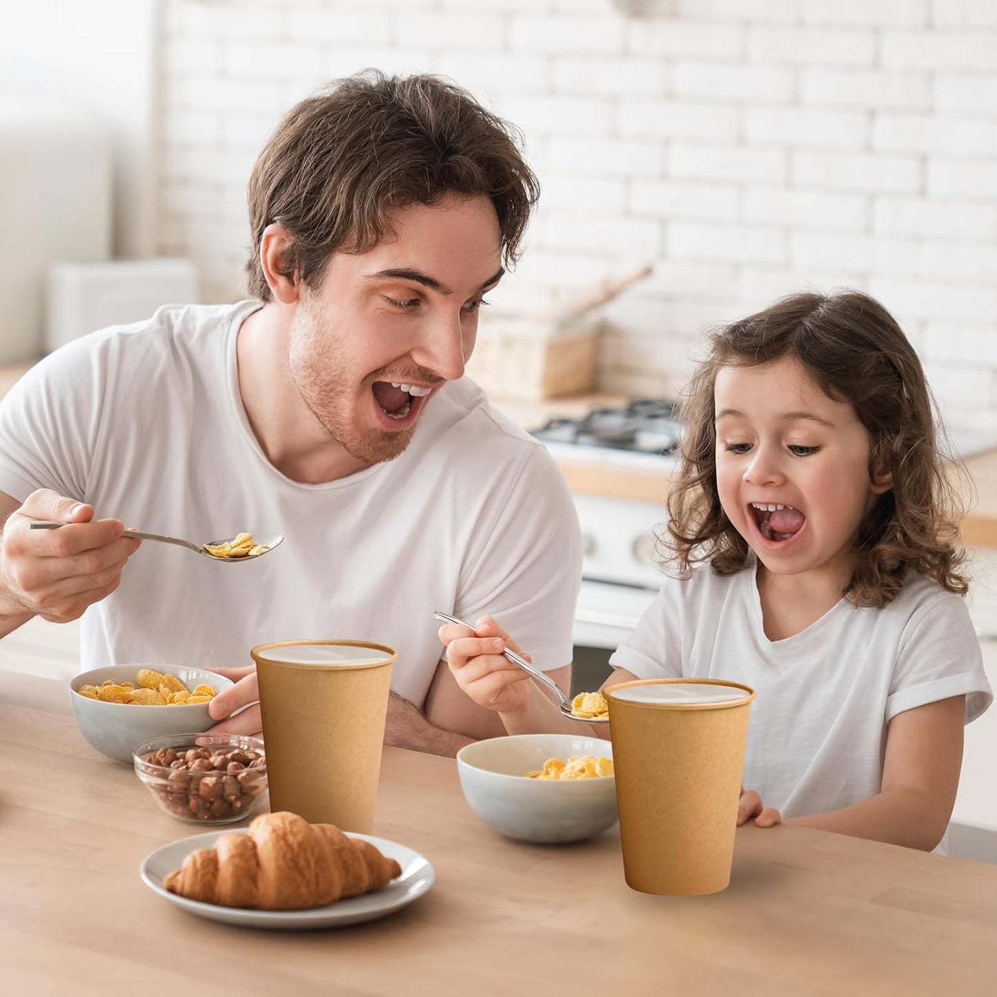 180 Pack 12 OZ Paper Cups, Brown Kraft Disposable Paper Coffee Cups 12 oz, Unbleached Paper Cups for Hot/Cold Beverage Party, Picnic, Travel, and Events.