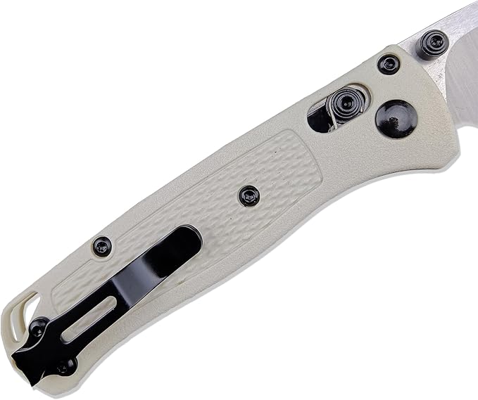HUAAO Axis Lock Pocket Knife, EDC Mini Bugout Folding Pocket Knives,Plain Edge, Thumb Stud Manual Open, Nylon Grivory Handle with Belt Clip (440C blade)