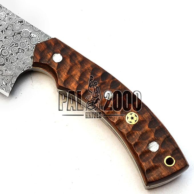 PAL 2000 KNIVES CL-9665 Custom Handmade Damascus Steel Cleaver Chopper Edc Knife with Sheath