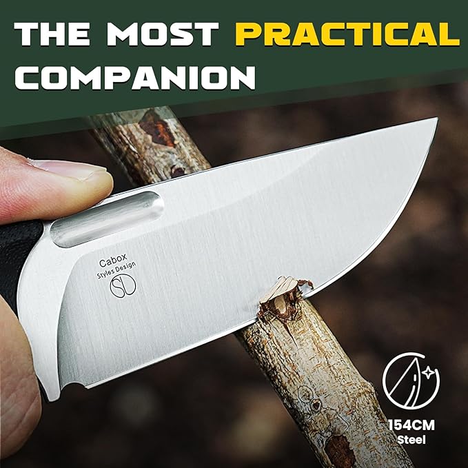 Kizer Cabox Fixed Blade Knife 3.36" 154CM Steel Fixed Blade Hunting Knife G10 Handle with Sheath Survival Camping Knife 1048C1