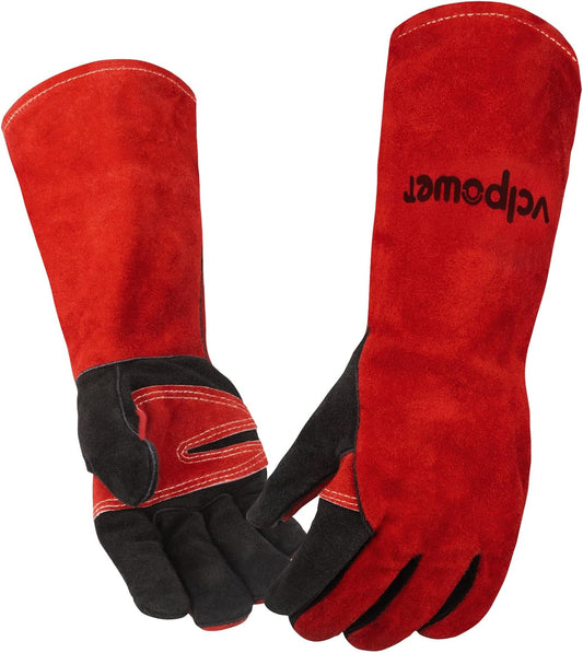 16 Inch Welding Gloves Heat Resistant 932°F for BBQ,Oven,Grill,Fireplace MIG,TIG,Stick Welding,Forging,Animal Handling(2XL)