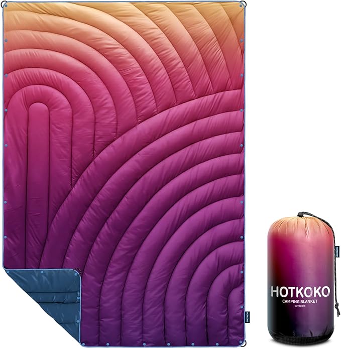 Camping Blanket,Packable Down Alternative Puffy Printed Camping Blanket Lightweight Outdoor Blanket for Camping,Traveling, Stadium, Hiking, Picnics