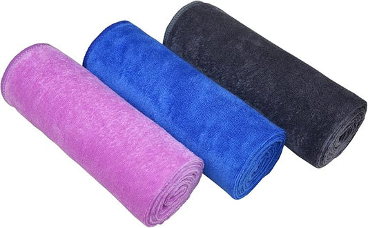 Gym Towels for Men & Women Microfiber Sports Towel Set Fast Drying & Absorbent Workout Sweat Towels for Fitness,Yoga, Golf,Camping 3-Pack Gift Present