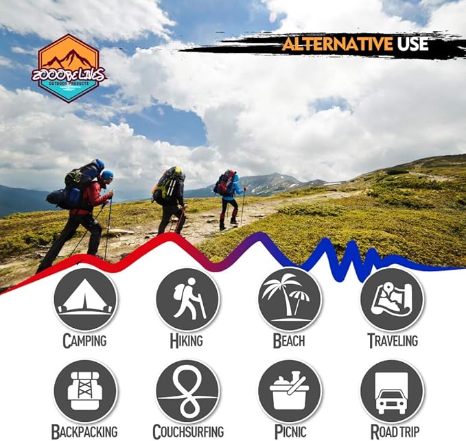 ZOOOBELIVES Ultralight Sleeping Pad with Built-in Pillow, Inflatable Camping Mattress for Backpacking, Traveling and Hiking, Compact and Portable Camp Mat