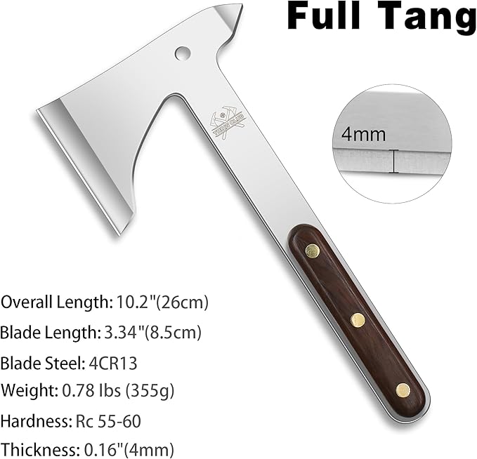 Throwing Axes 3 Pack Set, 10.2" Throwing Axes and Tomahawks Full Tang Stainless Steel with Woodle Handle and Nylon Sheaths, Perfect for Axe Throwing Game, Competition and Recreation