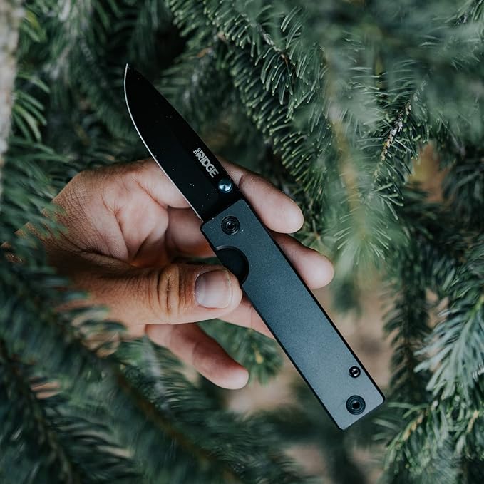 The Ridge Summit Knife | Folding Pocket Knife with Clip for Pocket Knife (Aluminum Black)