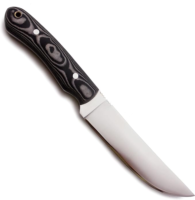 GCS Handmade Micarta Handle D2 Tool Steel Tactical Hunting Knife with leather sheath Full tang blade designed for Hunting & EDC GCS 307