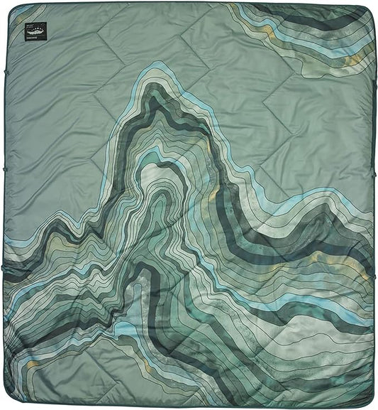 Therm-a-Rest Argo Insulated Camping and Backpacking Blanket, Sage Topo Wave Print