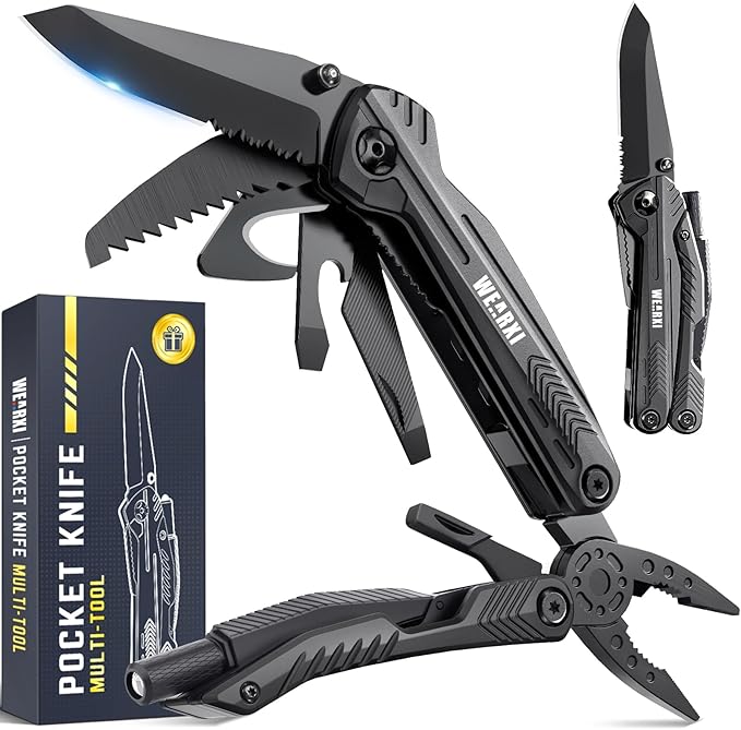 WEARXI Stocking Stuffers for Men Adults, Multitool Pocket Knife Gifts for Men, Mens Gifts for Christmas, Birthday Gifts for Dad, White Elephant Gifts for Adults, Dad Gifts for Men Who Have Everything