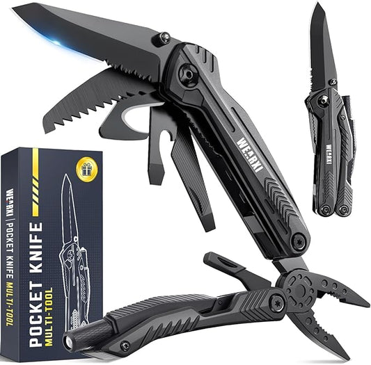 WEARXI Stocking Stuffers for Men Adults, Multitool Pocket Knife Gifts for Men, Mens Gifts for Christmas, Birthday Gifts for Dad, White Elephant Gifts for Adults, Dad Gifts for Men Who Have Everything