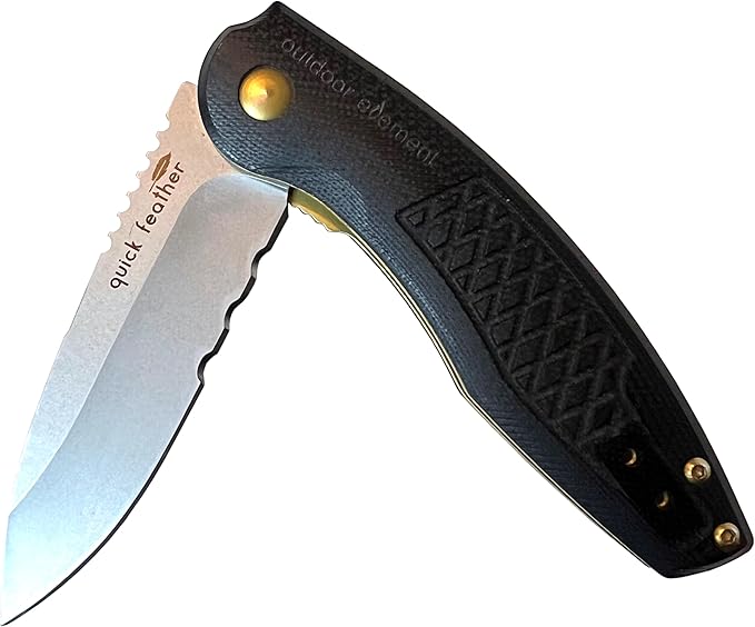 Quick Feather - The VG-10 Folding EDC Knife with Ultra Smooth Sealed Ball Bearing Flipper Action - Durable G10 Scales and New Custom Design Easy Sharpen Serrations