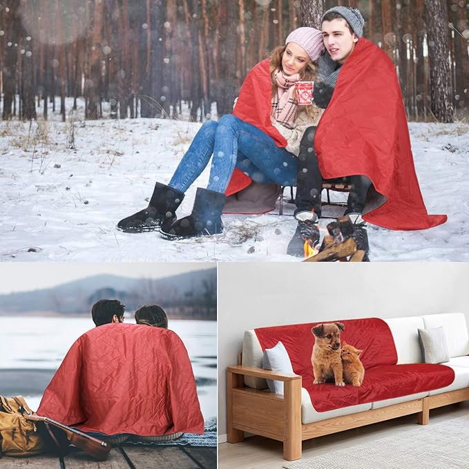 Waterproof Warm Fleece Outdoor Blanket Extra Large Lightweight Portable with Carry Bag for Stadium, Picnic, Camping, Beach, Dogs, Sofa