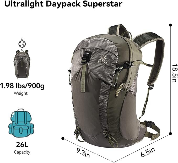 KAILAS Hurricane 20L 26L Hiking Backpack Lightweight Trekking Daypack Small Backpacks for Traveling Camping Outdoor