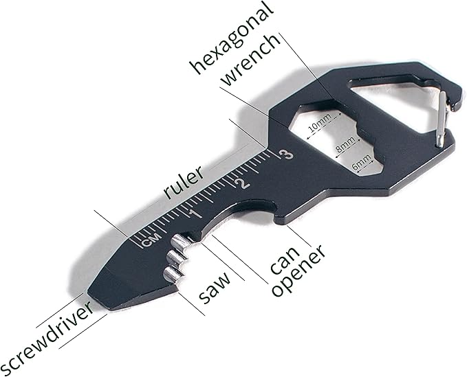 PMR-EXPORTS | Multitool Keychain (Eagle & Key) Two Pack Multitools Eagle Key Good for Adults Teens Men or Woman Multi-tool mechanic Unexpected defense against raiders stealers, Charcoal Gray, 5x5x.25