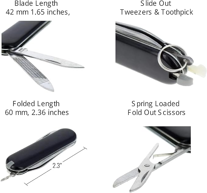 Keychain Pocket tools,White- 5 in 1 Mini Folding Knife Multi Function Tool Holden USA and Roof Monkey Products