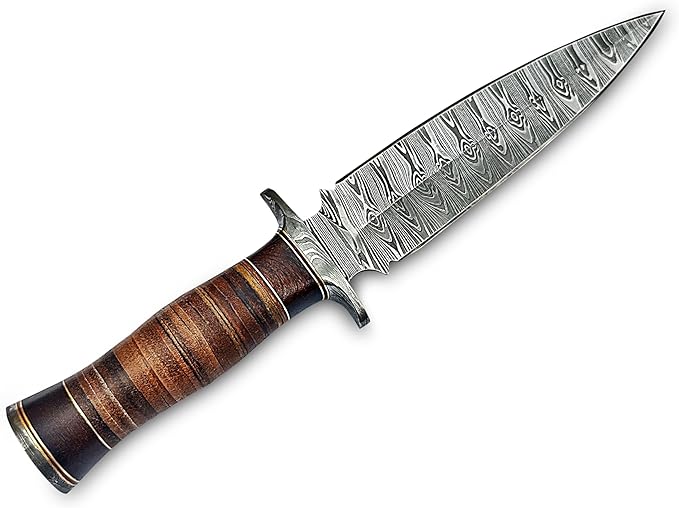 Handmade Damascus Steel Dagger Knife -13 Inches Fixed Blade Hunting Knife for Survival & Hunting - Premium Outdoor Gear for Hunters - Razor Sharp Edge With Sheath
