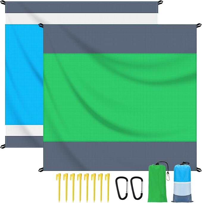 Beach Blanket Water Resistant Sandproof 2 Pack 83x79in Outdoor Blanket Lightweight Windproof Thin Soft Beach Mat for Travel Camping Picnic Beach