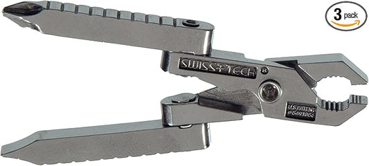 SWISS+TECH ST50022 Stainless Steel 6-in-1 Key Chain Multi Tool, Polished Finish (Single Pack)