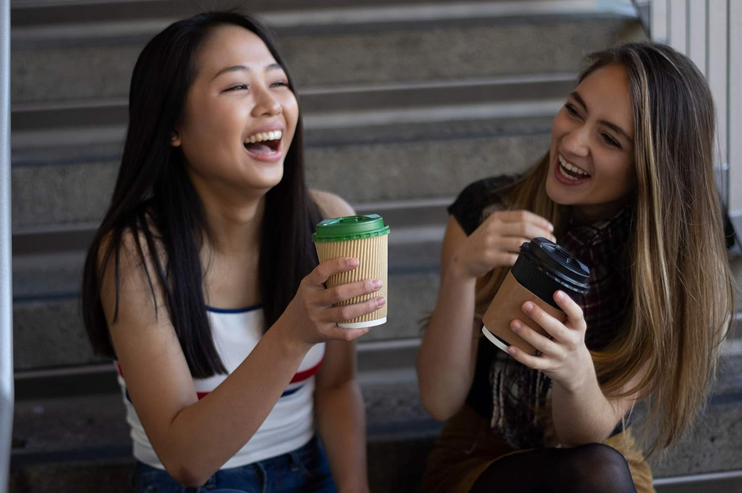 Karat 12 oz Ripple Insulated Coffee Cup [500 Count] Disposable Paper Hot Cup, Sturdy & Leak Proof, 90mm, No Lids