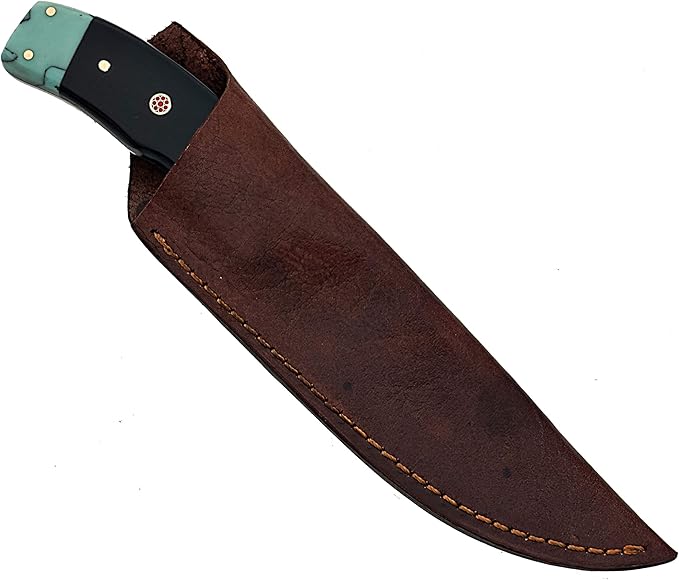 9" Beautiful Damascus Steel Knife made of Damascus Steel and forge pattern blade with an amazing wood 4.25” handle – An amazing Hunting & Skinner Knife with a beautiful Sheath