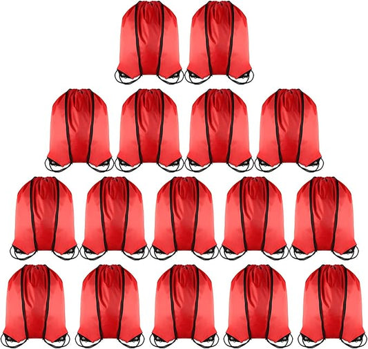 GoodtoU Drawstring Backpacks Bulk String Bags - Red Drawstring Bags Party Favors for Adults 16 Pcs