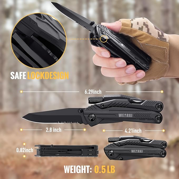 WEARXI Stocking Stuffers for Men Adults, Multitool Pocket Knife Gifts for Men, Mens Gifts for Christmas, Birthday Gifts for Dad, White Elephant Gifts for Adults, Dad Gifts for Men Who Have Everything