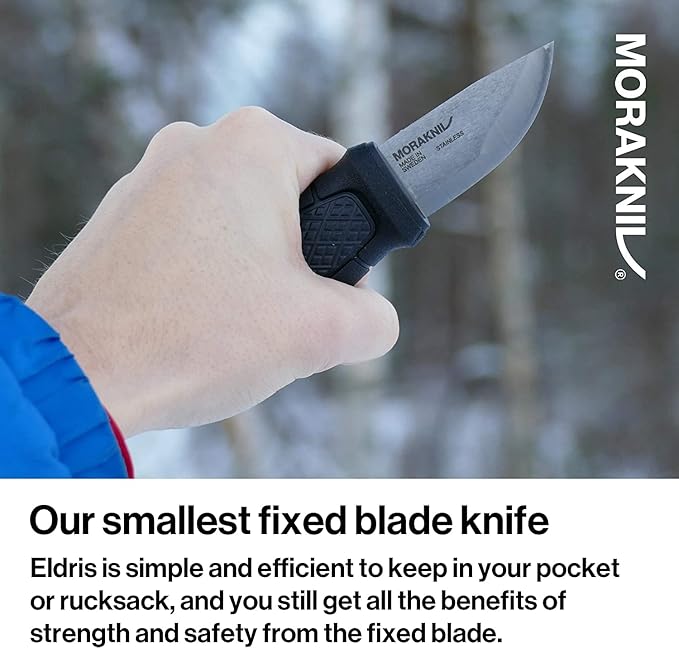 Morakniv Eldris Fixed-Blade Pocket-Sized Knife with Sandvik Stainless Steel Blade, Lanyard and Firestarter, 2.2-Inch