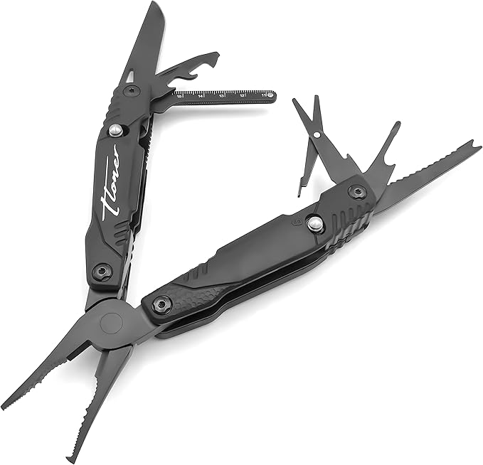 POSEIDON Series 15-P Multitool Fishing Pliers with Premium Saw Wire Nozzle, Saw，juvenile fish ruler，fishing line cutter