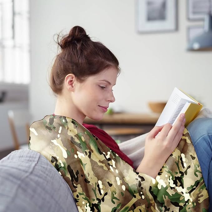 Camo Throw Blanket for Couch Sofa Soft Cozy Blankets Fleece Warm Lightweight Bedding Blanket for Living Room Travel